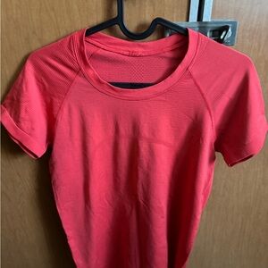 lululemon athletica Bright Coral Short Sleeve Tee